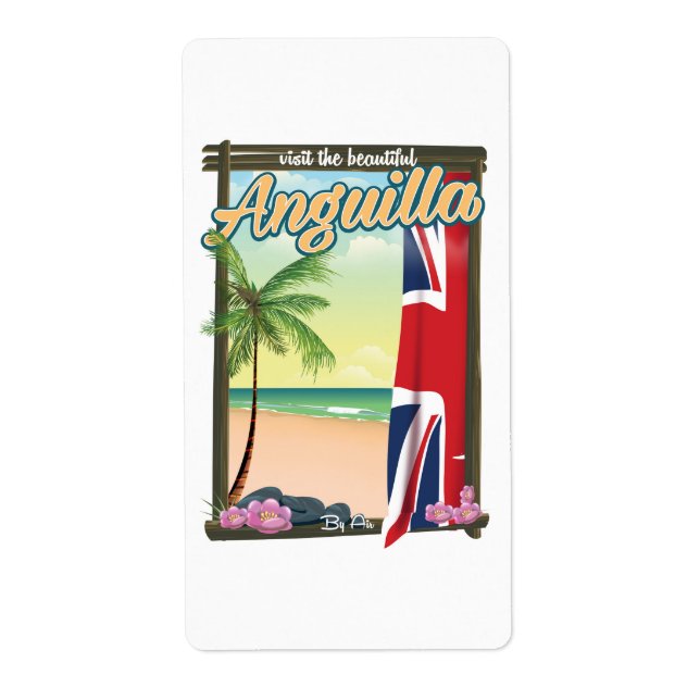 Étiquette Affiche de voyage du Territoire britannique d'Angu (Devant)