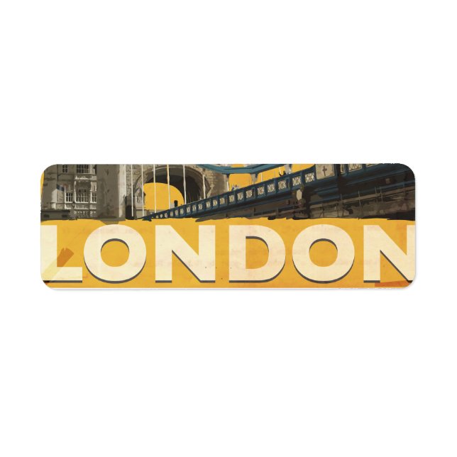 Étiquette Affiche vintage de Londres (Devant)