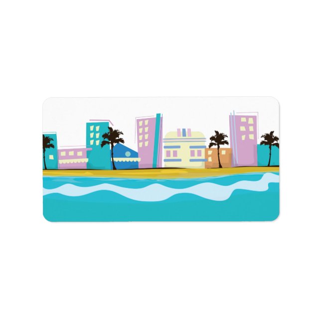 Étiquette Affiche vintage de Miami des années 80 (Devant)