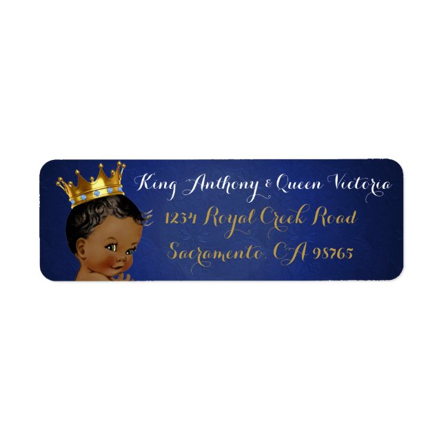 Étiquette African Prince Royal Blue & Gold Mailing Labels (Devant)