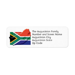 Étiquette AFRIQUE DU SUD - FLAG Adresse de retour personnali