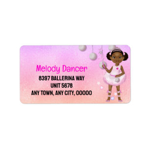 Étiquette Afro-Américaine Fairy Princesse Ballerina