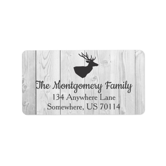 Étiquette Agritourisme rustique Cerf gris & Planes en bois b (Devant)