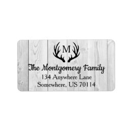 Étiquette Agritourisme rustique Noir Cerf Antlers & Bois Bla