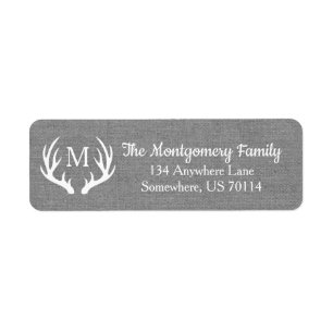 Étiquette Agritourisme rustique Pays Cerf Antlers Faux Burla