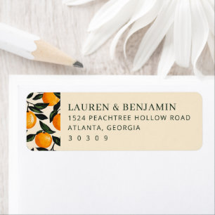 Étiquette Agrumes oranges beige enjoués