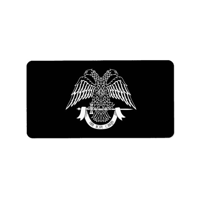 Étiquette Aigle à deux têtes comme symbole maçonnique (Devant)