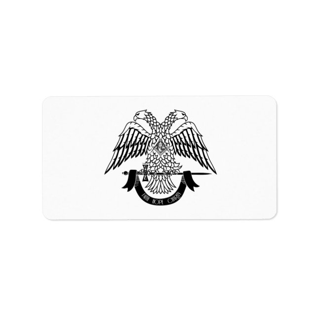 Étiquette Aigle à deux têtes comme symbole maçonnique (Devant)