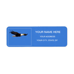 Étiquette Aigle de Bald en vol