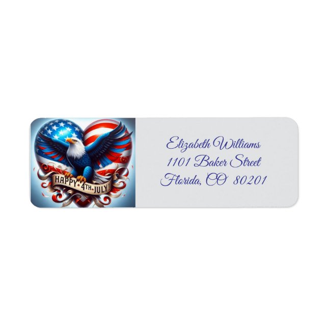 Étiquette Aigle et drapeau Amérique 🇺 🇸 (Devant)