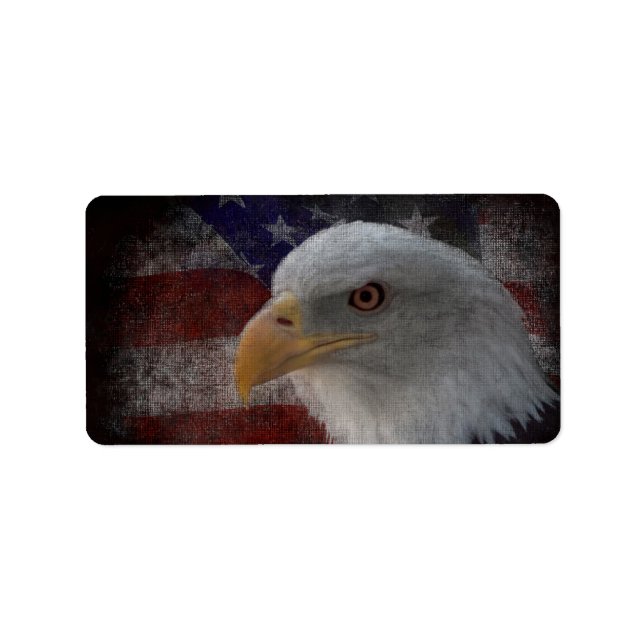Étiquette Aigle et drapeau patriotiques (Devant)