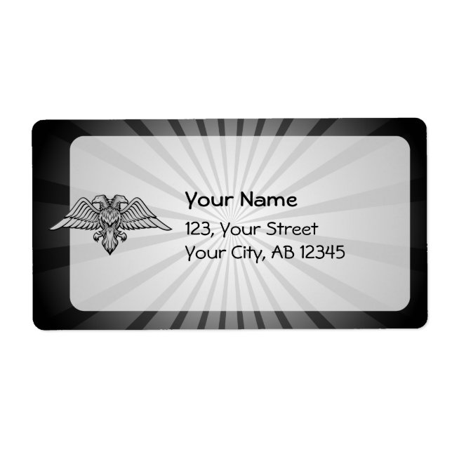 Étiquette Aigle gris à deux têtes (Devant)