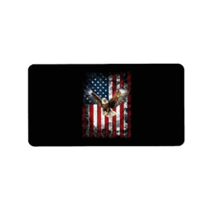 Étiquette Aigle Patriotique 4 juillet USA Drapeau Américain
