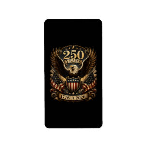 Étiquette Aigle patriotique américain 1776 2026 250e 4 juill