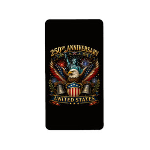 Étiquette Aigle patriotique du 250e anniversaire des États-U