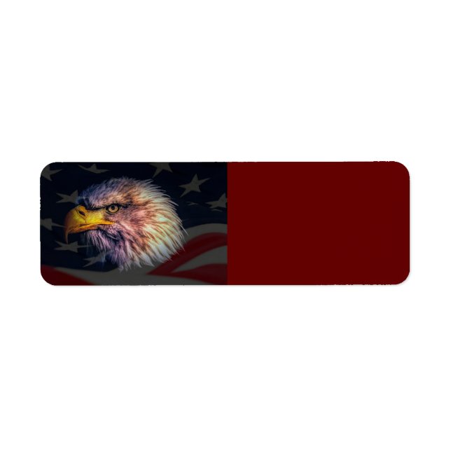 Étiquette Aigle royal américain et drapeau (Devant)