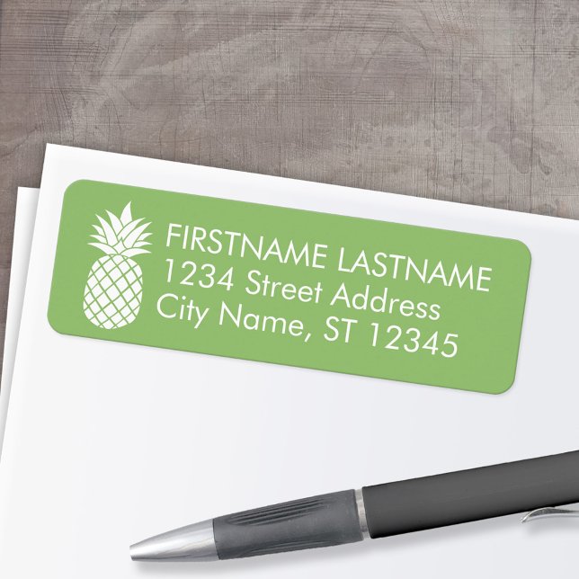 Étiquette Aiguille et vert blanc Adresse de retour (Custom Return Address Labels - Low Minimum)