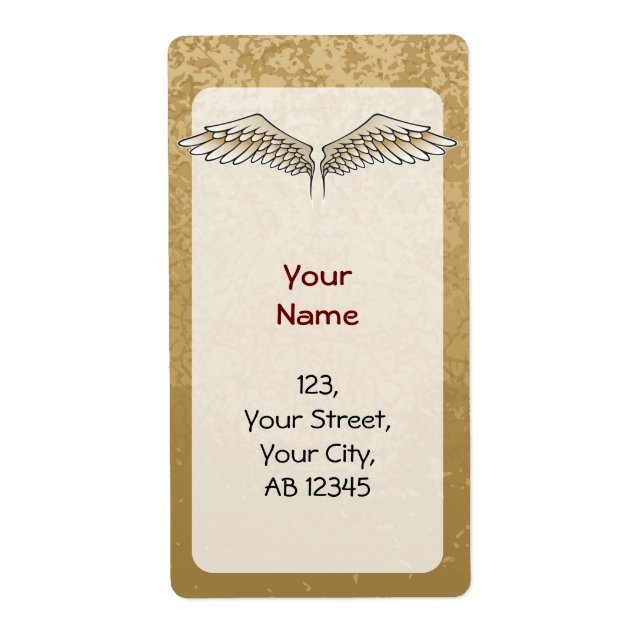 Étiquette Ailes beiges (Devant)