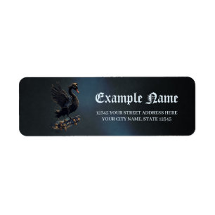 Étiquette Ailes de liberté le cygne noir sur le skateboard.