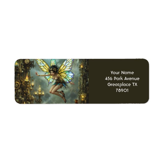 Étiquette Ailes de papillon de lutin mignon fantastique (Devant)