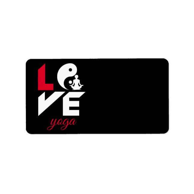 Étiquette Aimer le yoga (Devant)