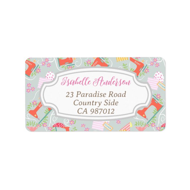 Étiquette Aimer Machine à coudre gris (Devant)