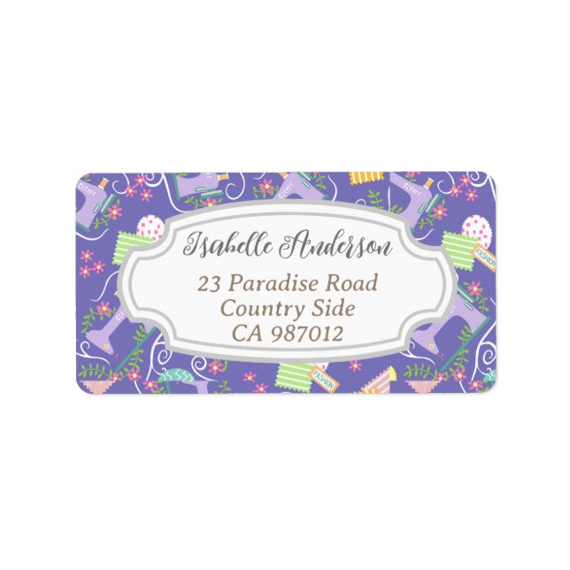 Étiquette Aimer Machine à coudre violet (Devant)