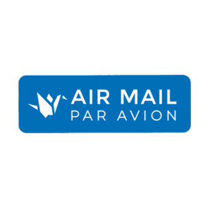 Étiquette AIR MAIL PAR AVION り 鶴 エ 折 鳥 ア ー ー ル ル origami ois