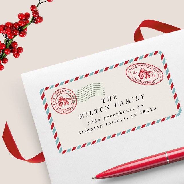 Étiquette air mail super mignon adresse de retour (Créateur téléchargé)