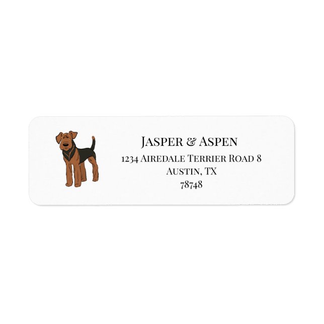 Étiquette Airedale Terrier Adresse (Devant)