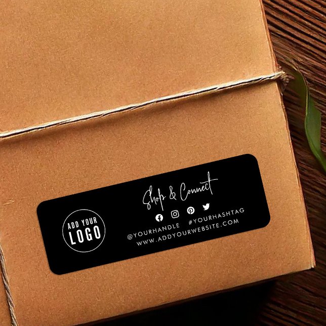 Étiquette Ajouter Logo Script moderne Shop Connecter Couleur (Créateur téléchargé)