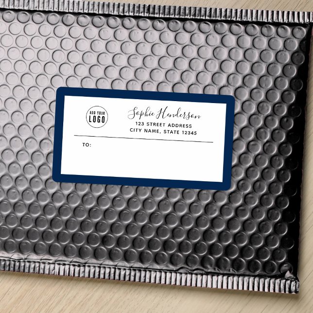 Étiquette Ajouter un logo personnalisé Calligraphie de bordu (Créateur téléchargé)