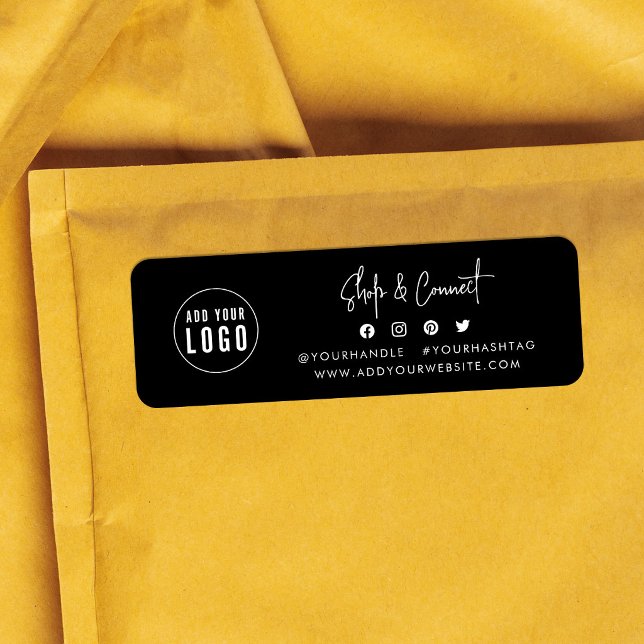 Étiquette Ajouter un logo Script Moderne Boutique Connecter  (Créateur téléchargé)