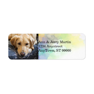 Étiquette ajouter votre chien photo avec aquarelle et texte
