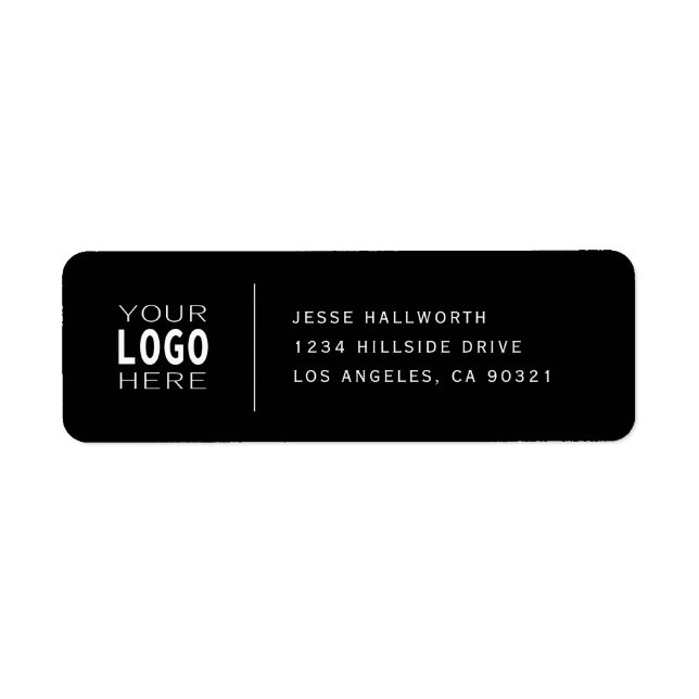 Étiquette Ajouter votre logo | Adresse de retour moderne cla (Devant)