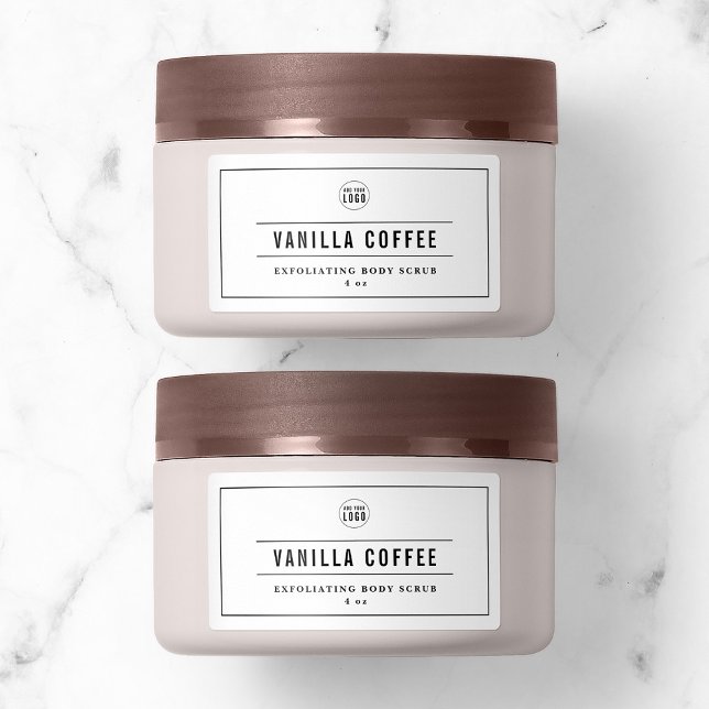 Étiquette Ajouter votre logo Bordure et lignes noires Étique (Créateur téléchargé)