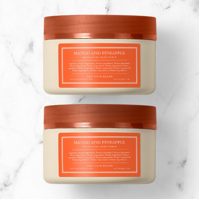 Étiquette Ajouter Votre Marque Classique Ingrédients Couleur (Créateur téléchargé)