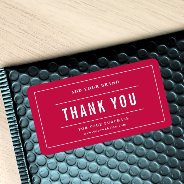 Étiquette Ajouter votre Merci de marque couleur blanche bord (Créateur téléchargé)