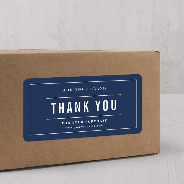 Étiquette Ajouter votre Merci de marque couleur blanche bord (Créateur téléchargé)