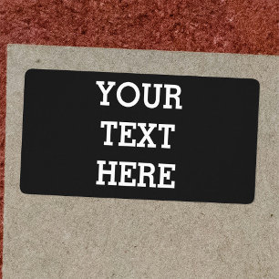 Étiquette Ajouter votre propre texte personnalisé ici noir e