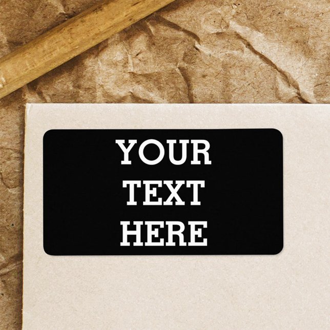 Étiquette Ajouter votre propre texte personnalisé ici noir e (Créateur téléchargé)