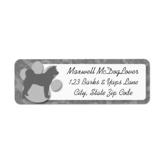 Étiquette Akita Silhouette