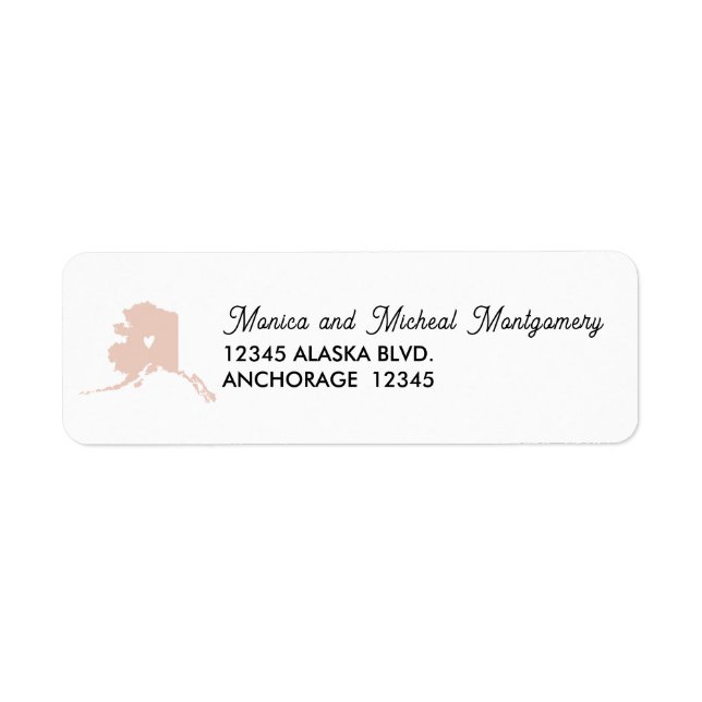 Étiquette ALASKA State Map with Heart - N'IMPORTE QUELLE COU (Devant)