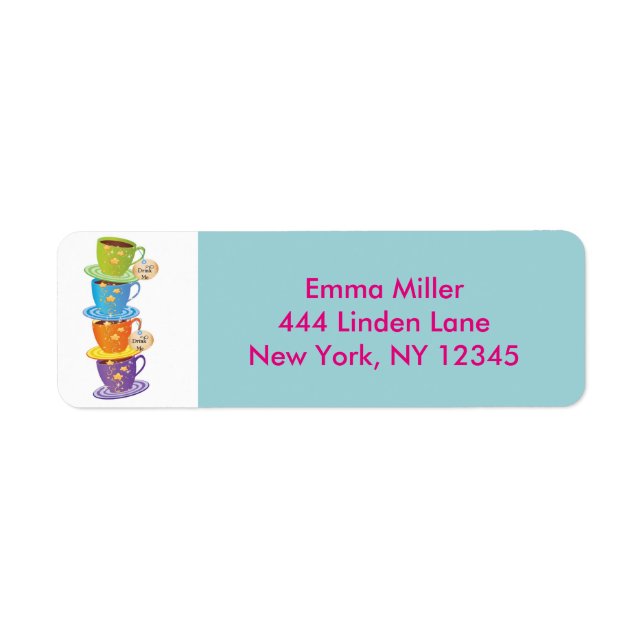 Étiquette Alice au pays des merveilles Retourner l'adresse É (Devant)