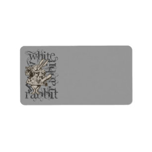 Étiquette Alice dans la grunge blanche de lapin du pays des