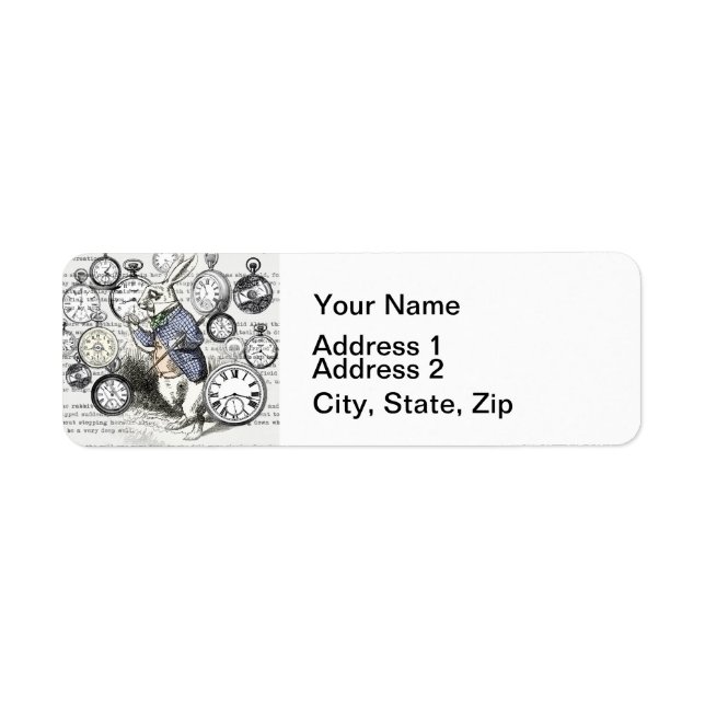 Étiquette Alice de lapin blanc au pays des merveilles (Devant)