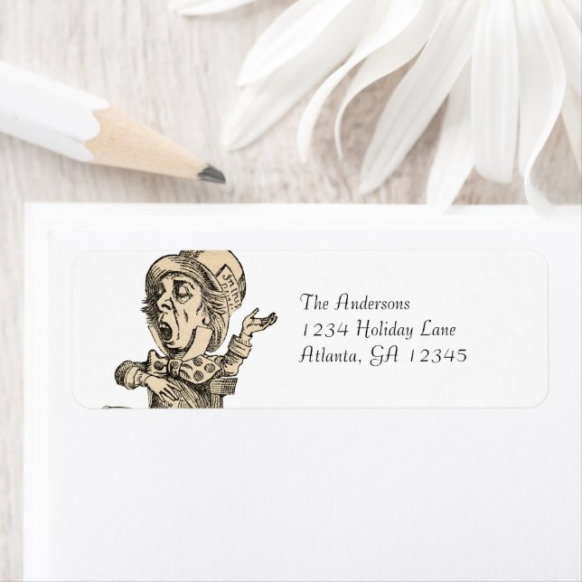 Étiquette Alice In Wonderland Invitations Top Hat Gentleman (En situation)