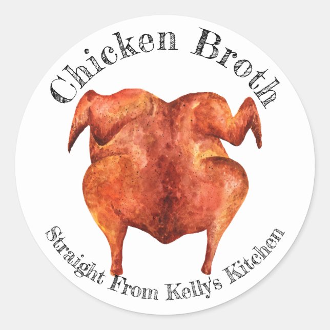 Étiquette alimentaire Bouillon de poulet pour entr (Devant)