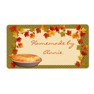 Étiquette alimentaire d'automne