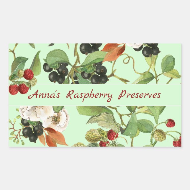 Étiquette alimentaire de baies et de feuillage (Devant)